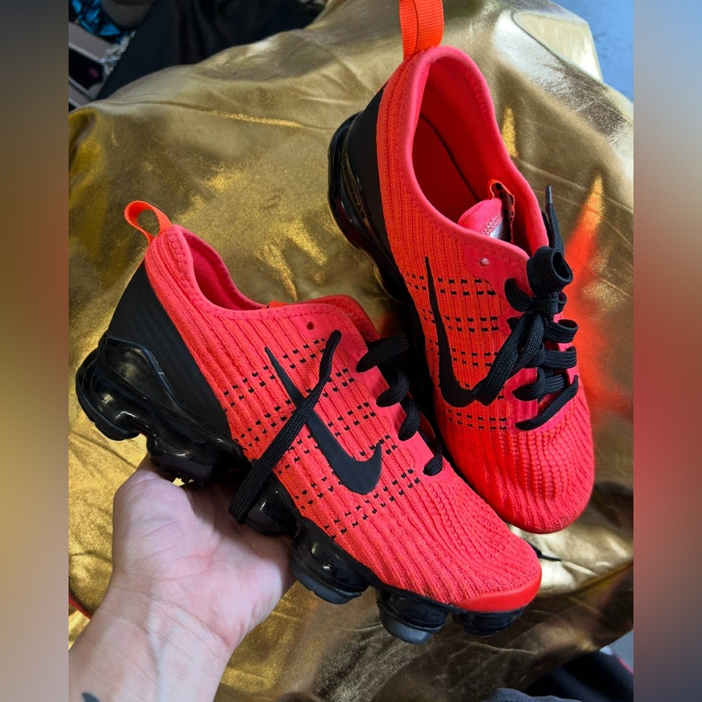 Nike Red and Black Knit Vapor Sneakers